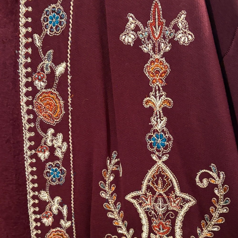 Soft Surroundings Burgundy Embroidered Jacket - Picture 3 of 3